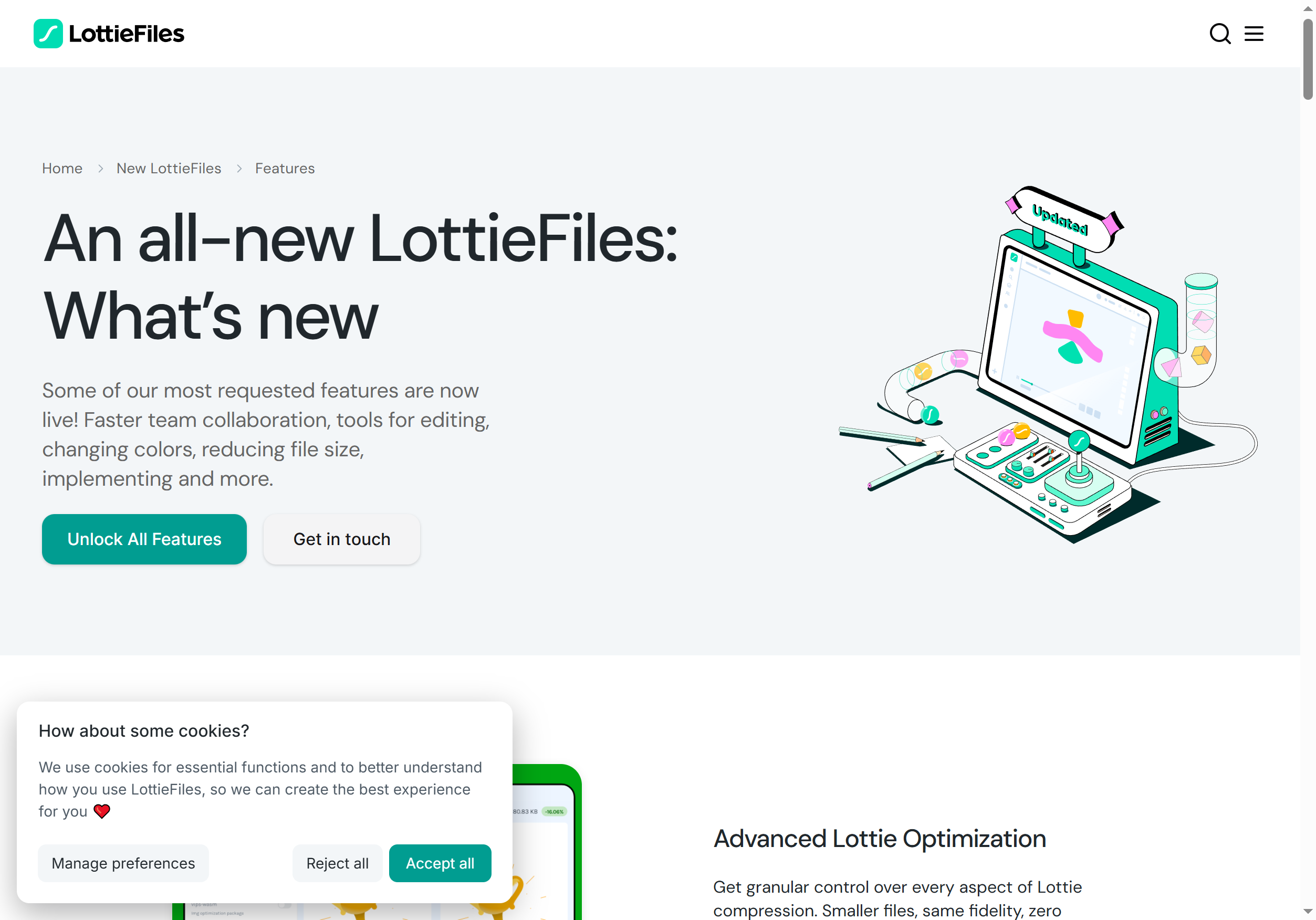 LottieFiles 功能页